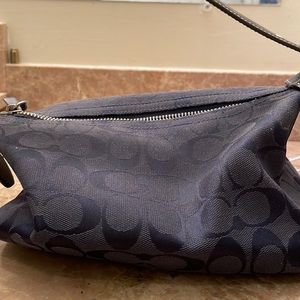 Navy blue and brown coach purse